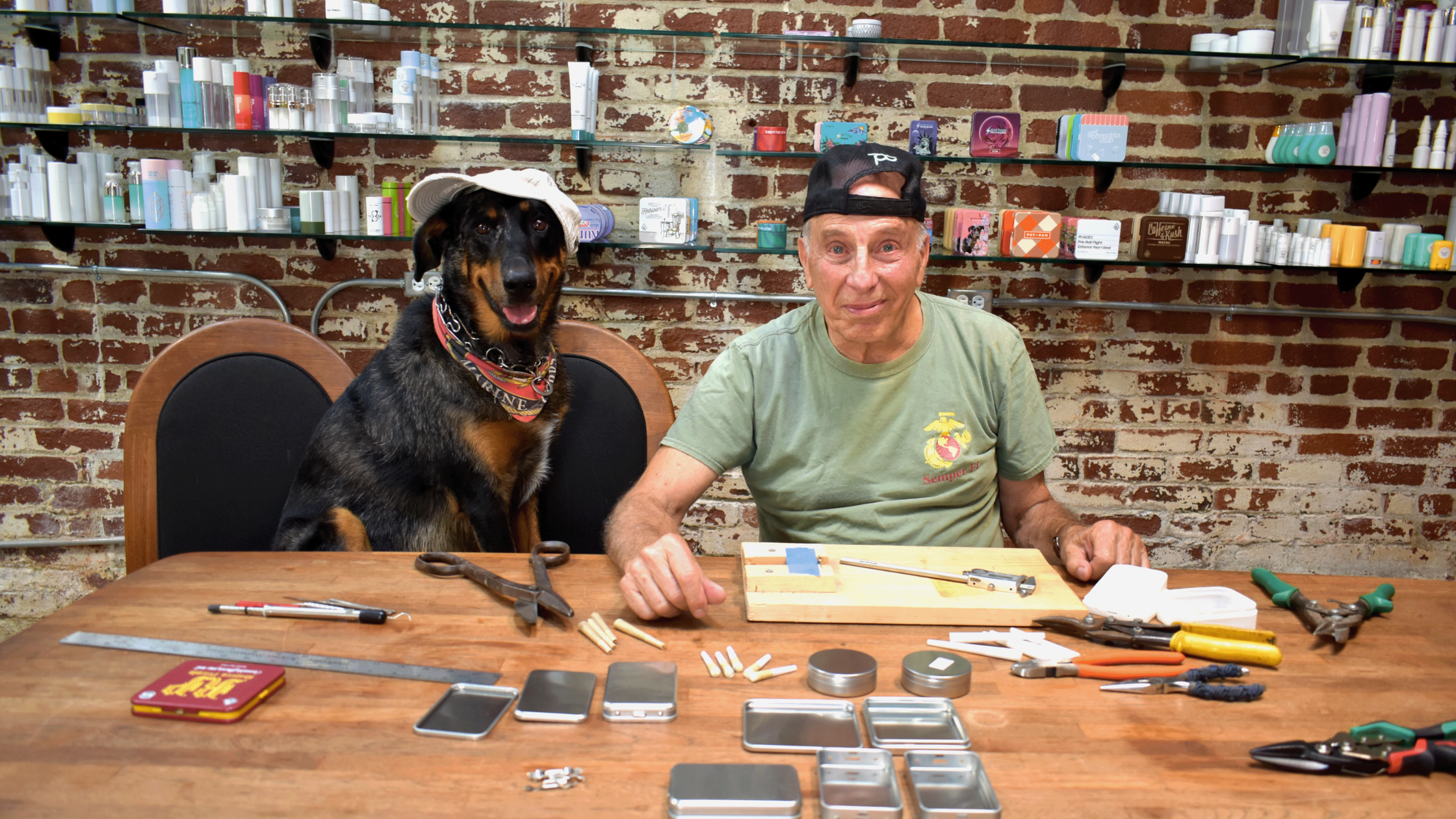 Sustainable Cannabis Packaging: Michael Salemi, C.O.O. of The Packaging Company, with his Beauceron dog, Scout